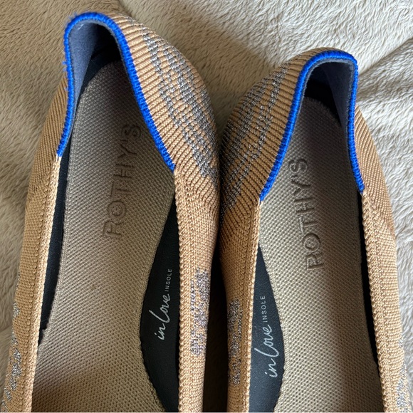 Rothy's Tan and Silver The Point II Flats - Picture 2 of 6